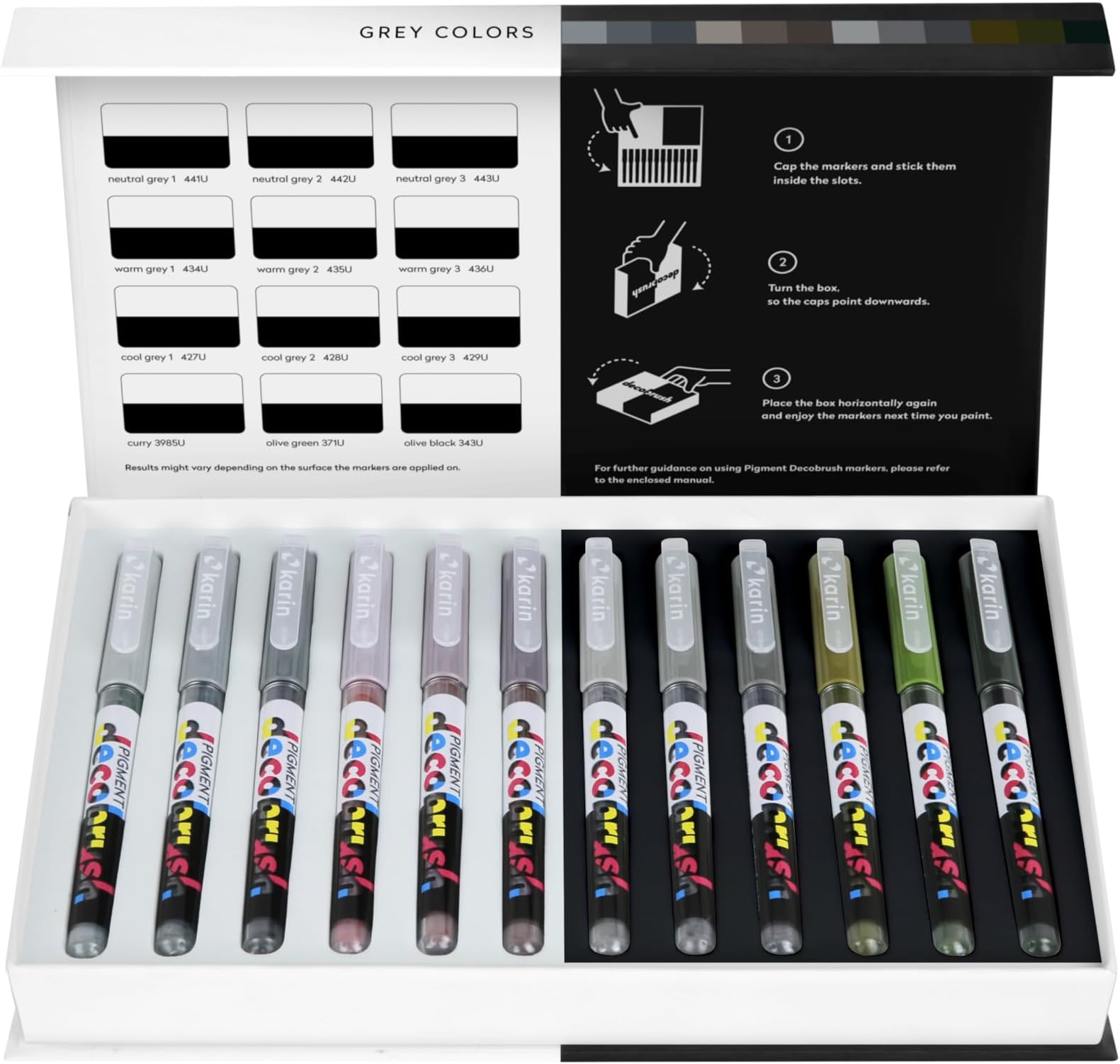 Pigment Decobrush Crafting Brush Marker Pen, Grey, One Size,KAR29C2