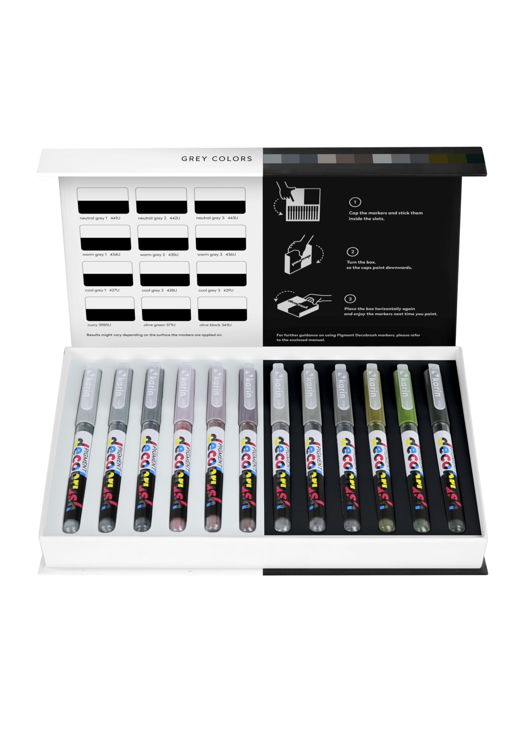 Karin Marker Grey DECOBRUSH Marker, 1 Count (Pack of 12)