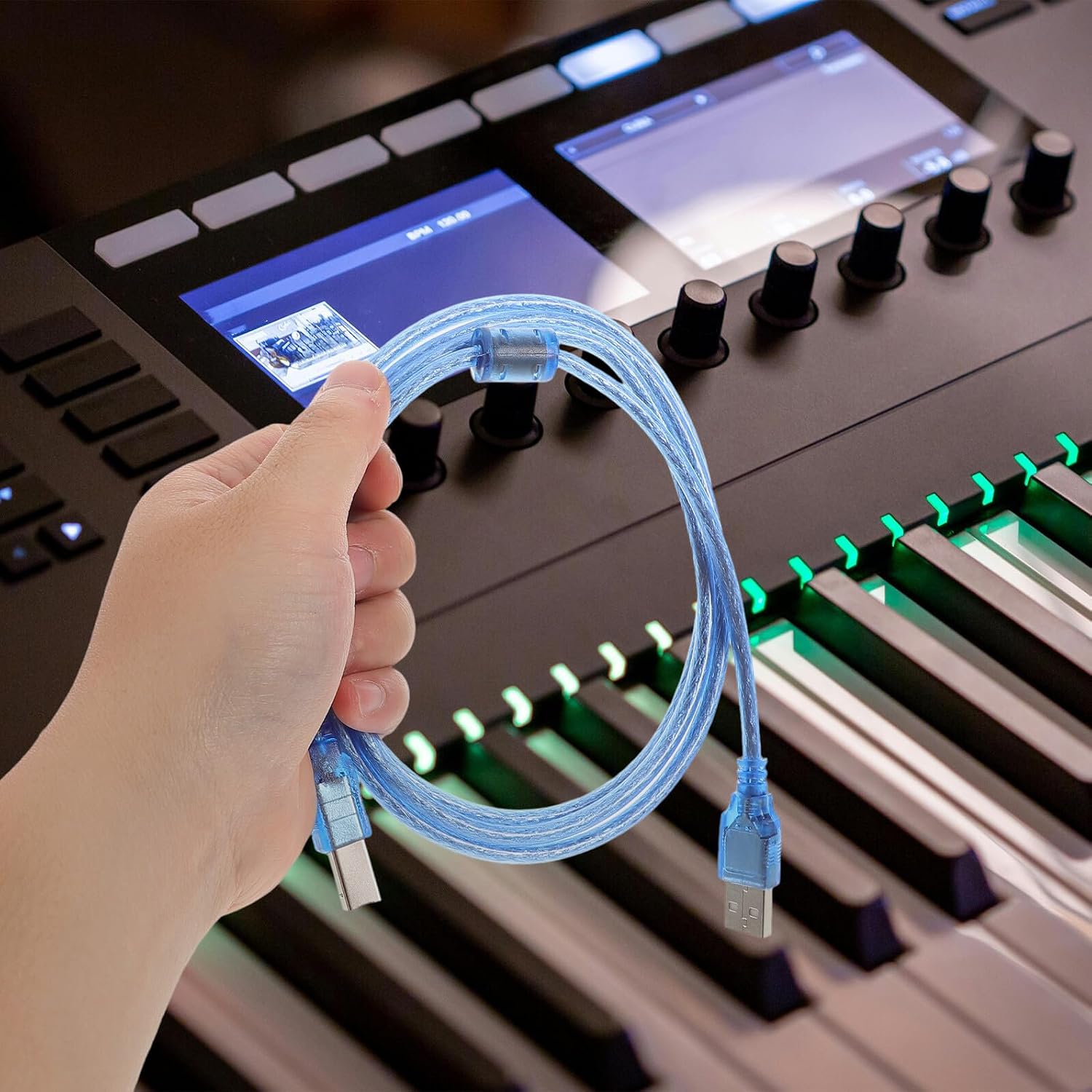 YARNOW USB Midi Cable for Keyboard and Electronic Piano 5-pin Din to USB Audio Adapter Cable 1pcs Music Editing Cord Instruments