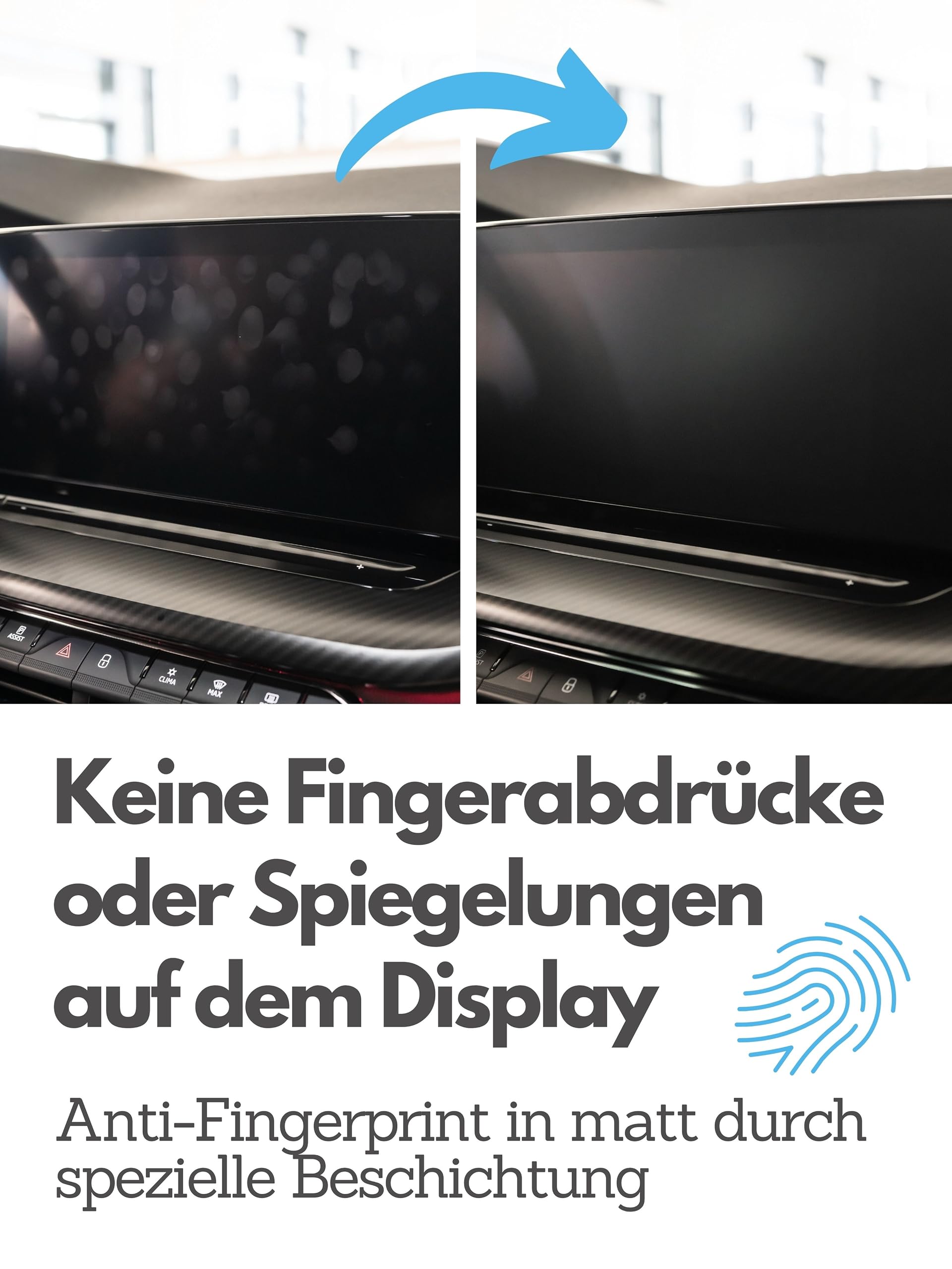 DISSKIN® Displayschutzfolie Kompatibel zu Skoda Octavia IV 10 Zoll (bis 01/2024) - selbstheilend durch Wärme, Matt, antibakterielle Beschichtung, Anti-Fingerabdruck