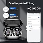 Écouteurs sans fil, 50H Casque Bluetooth 5.4 Sport, écouteurs Bluetooth avec réduction de bruit ENC, son stéréo HiFi sans fil avec crochets d'oreille, écouteurs étanches IP7 pour le sport/l'entraînement/courses