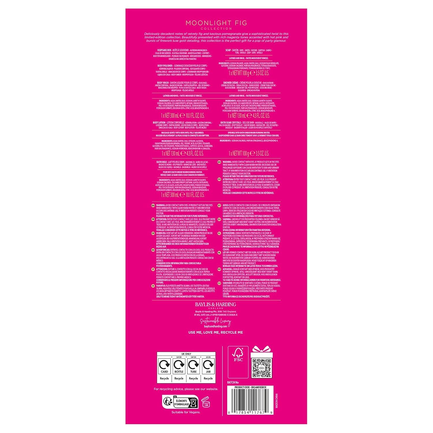 Baylis & Harding Gift Set for Women - Pamper Present for Body & Skincare - Moonlight Fig - 7-Pack - Image 7