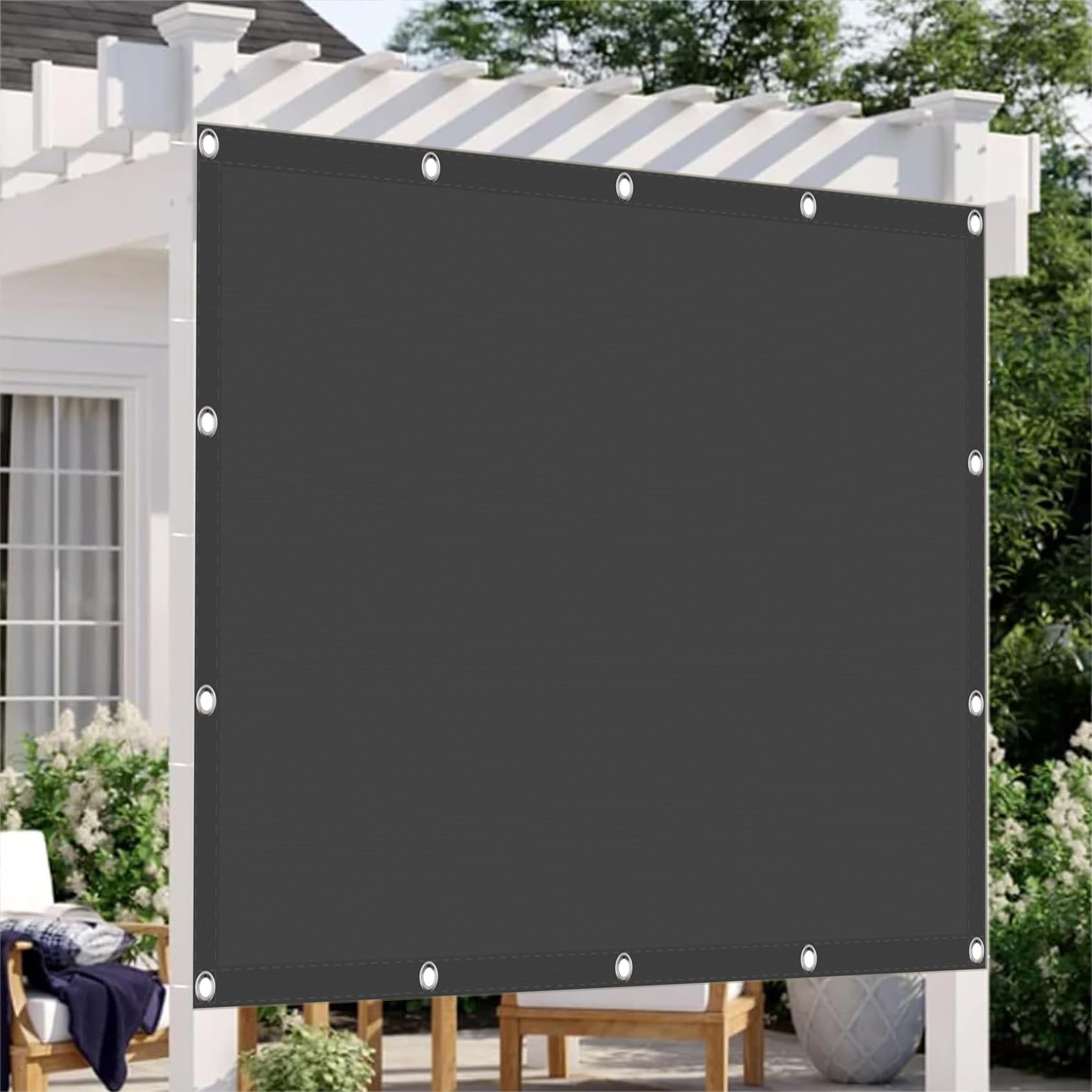 Voile ombrage 500x700 cm imperméable et anti-UV pour terrasse