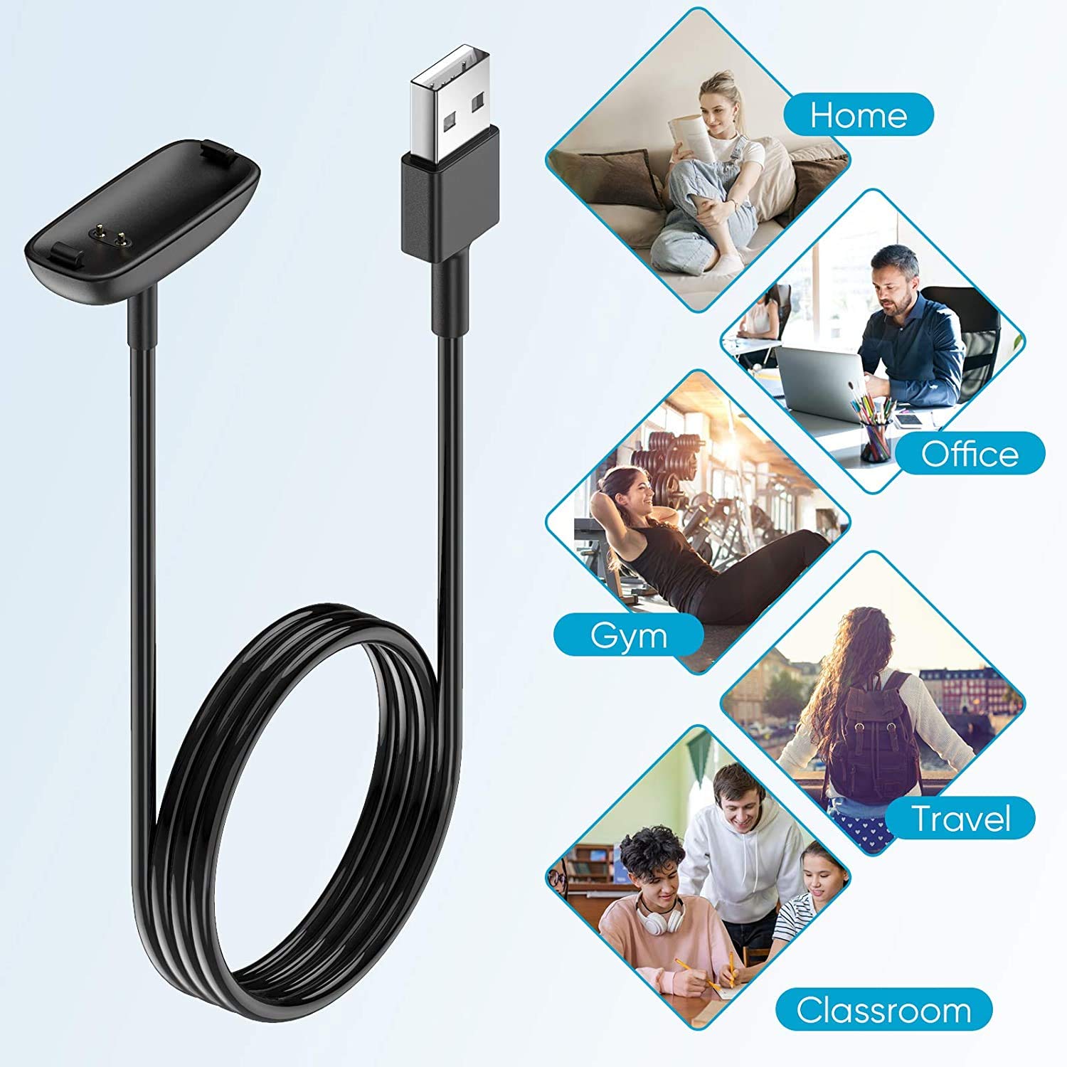 fitbit inspire2 充電ケーブル付き Fitbit inspire2 ACE3 充電 ケーブル 25cm USB 充電器 フィット
