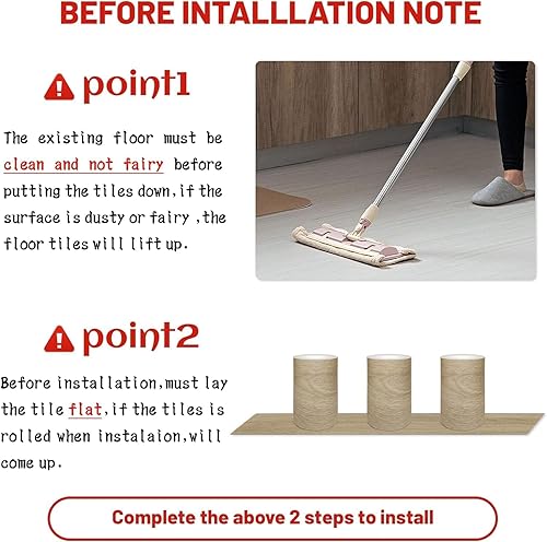 Miniatura 8 de Paquete de 4 azulejos autoadhesivos impermeables, no quedan residuos pegajosos, vinilo autoadhesivo de azulejos de madera para la cocina, baño, Gris