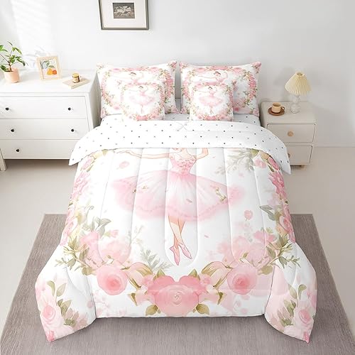 Feelyou Ballet 7 Pieces Bedding Set Queen Size Cute Ballet