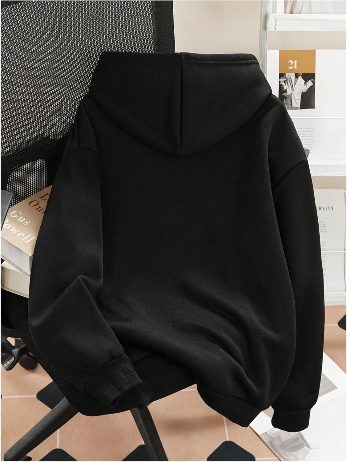 Girl's Bow Graphic Long Sleeve Hoodie Hooded Neck Casual Sweatshirt Pullover Tops - Image 2