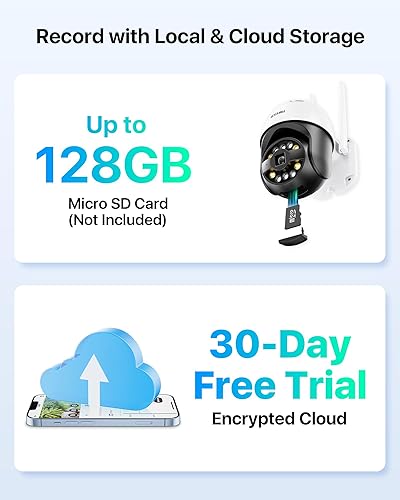 Miniatura 7 de ZOSI C296 Cámara de seguridad WiFi PT con cable 4K 8MP para exteriores, cámara inalámbrica PanTilt con detección facial de vehículo de persona AI,