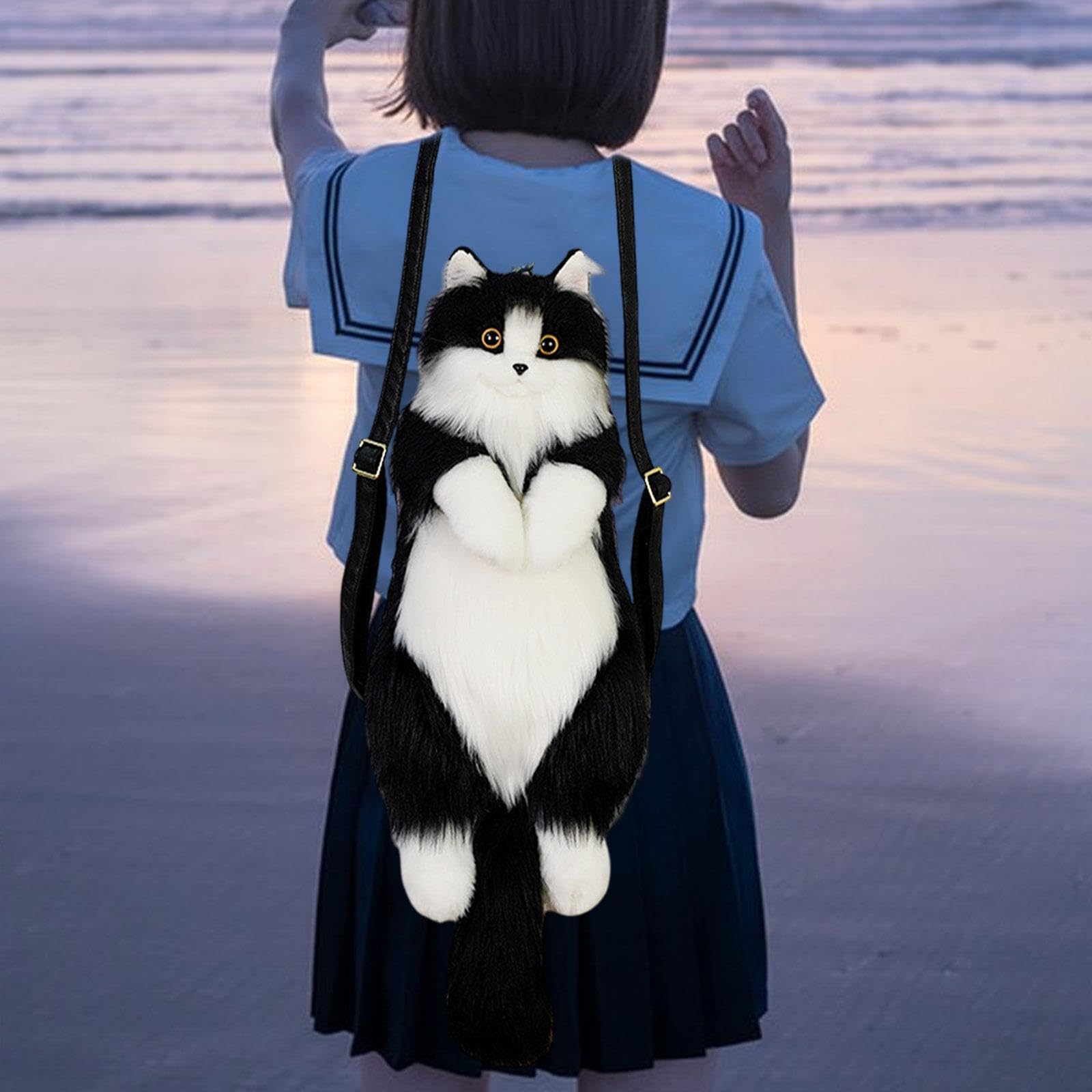 LOVIVER Sac à Dos en Peluche pour Chat Mignon, Sac pour Adultes et Enfants, Amoureux des Chats, Cadeau d'Anniversaire, Pas d'Écharpe