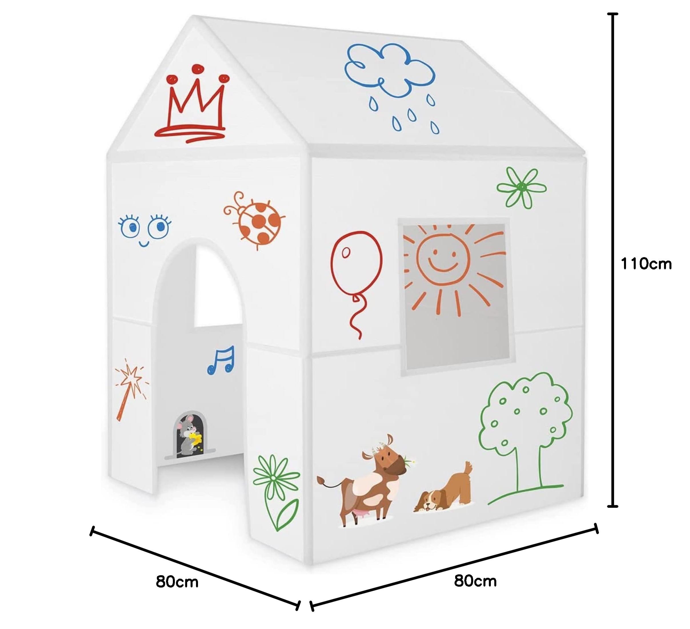 ImagiNew Playhome Casetta da colorare e cancellare da giardino con pennarelli lavabili Giochi per bambini 3 4 5 6 anni