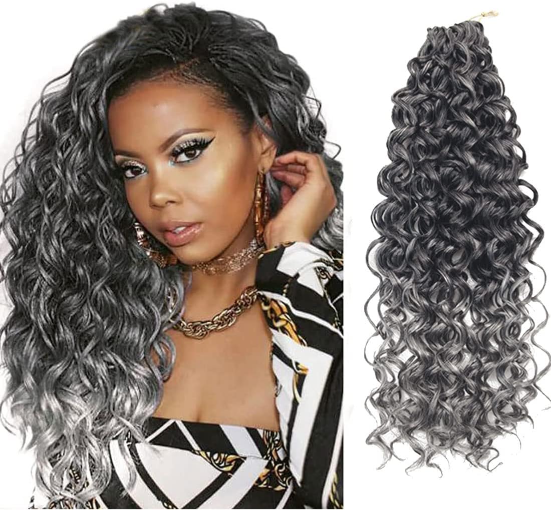 6 Packs Curly Crochet Hair for Black Women 18” Water Wave Curly Crochet