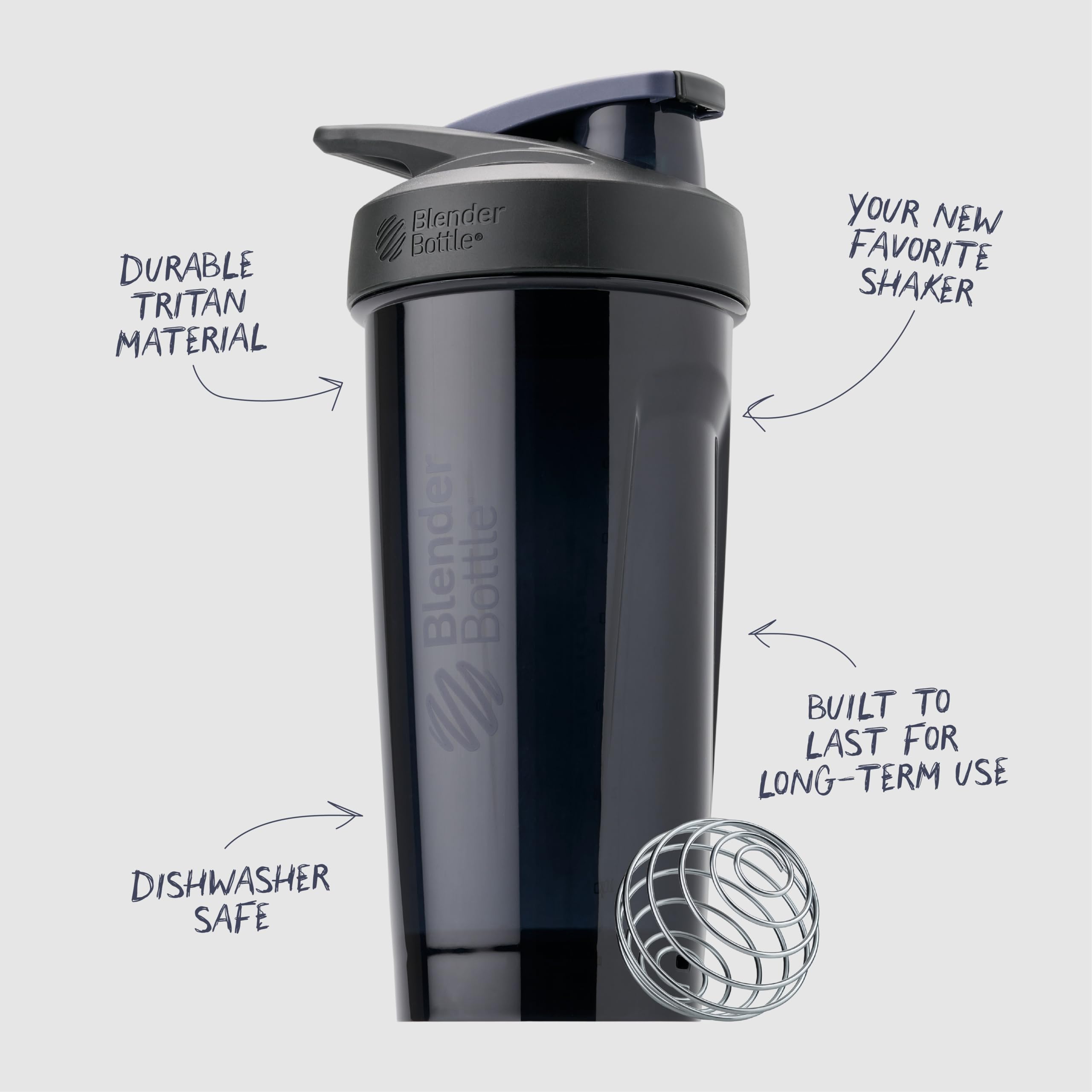 BlenderBottle Sport Flip Tritan Shaker Bottle 28 oz Black — Amazon image 3
