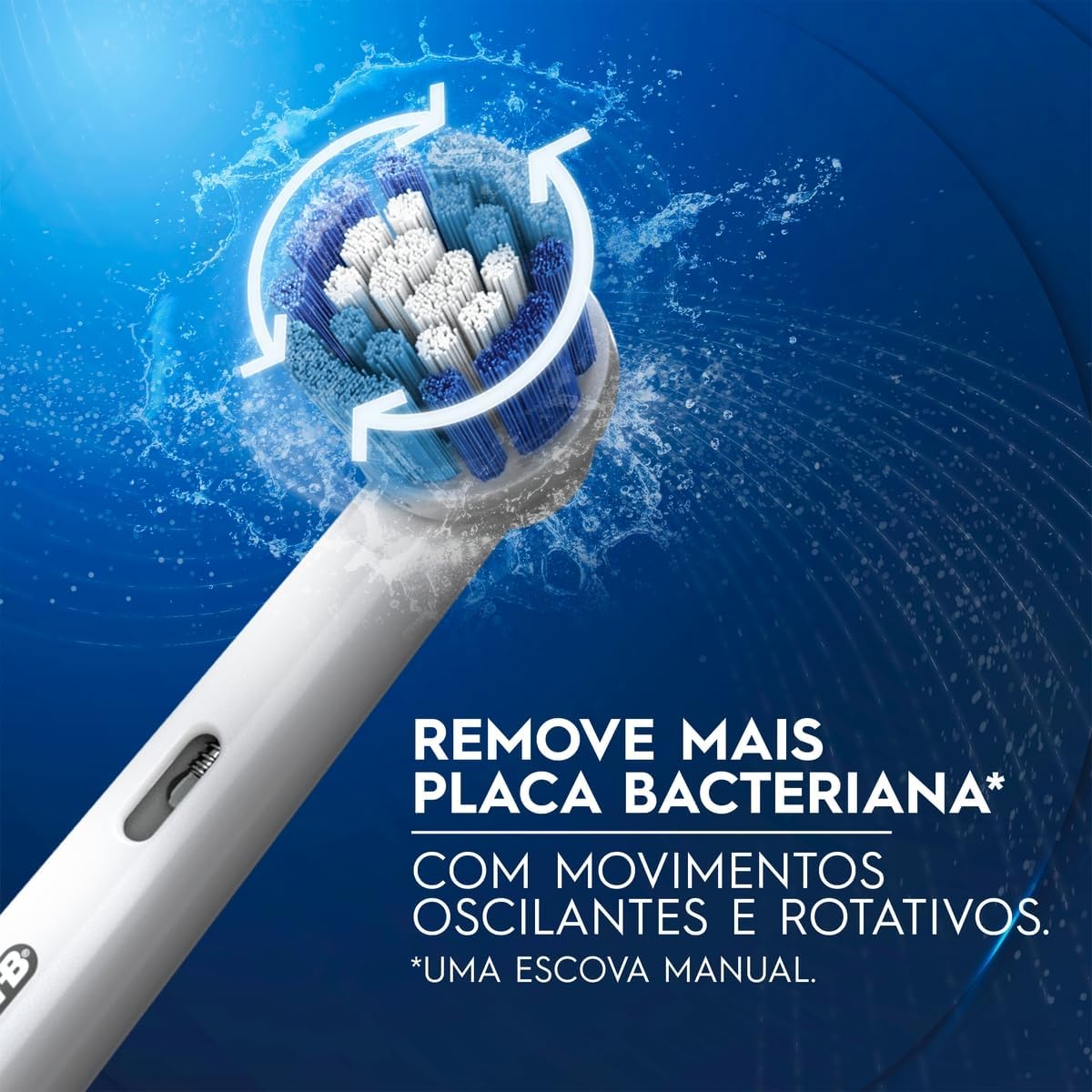 Oral-B Power, Escova de Dentes Elétrica, Remove mais Placa que uma Escova Manual, cor Branca