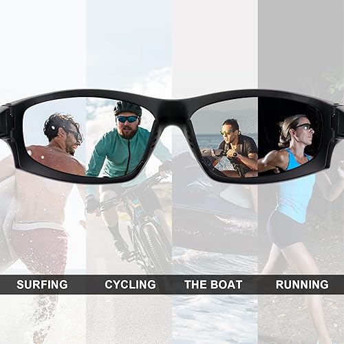 Vista 5 de Polarized Sunglasses for Men and Women, Sports Wrap Around Running Fishing Sun Glasses UV400 Protection RFS8202