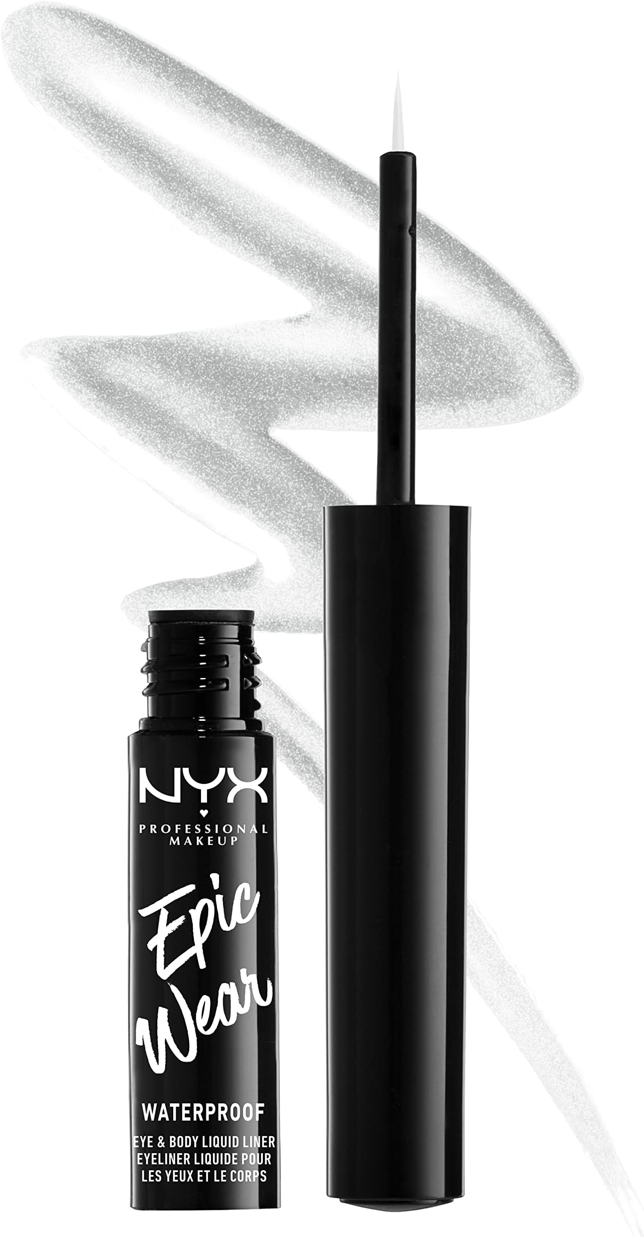 Epic Wear Metallic Liquid Liner, Long-Lasting Waterproof Eyeliner - Silver Metal