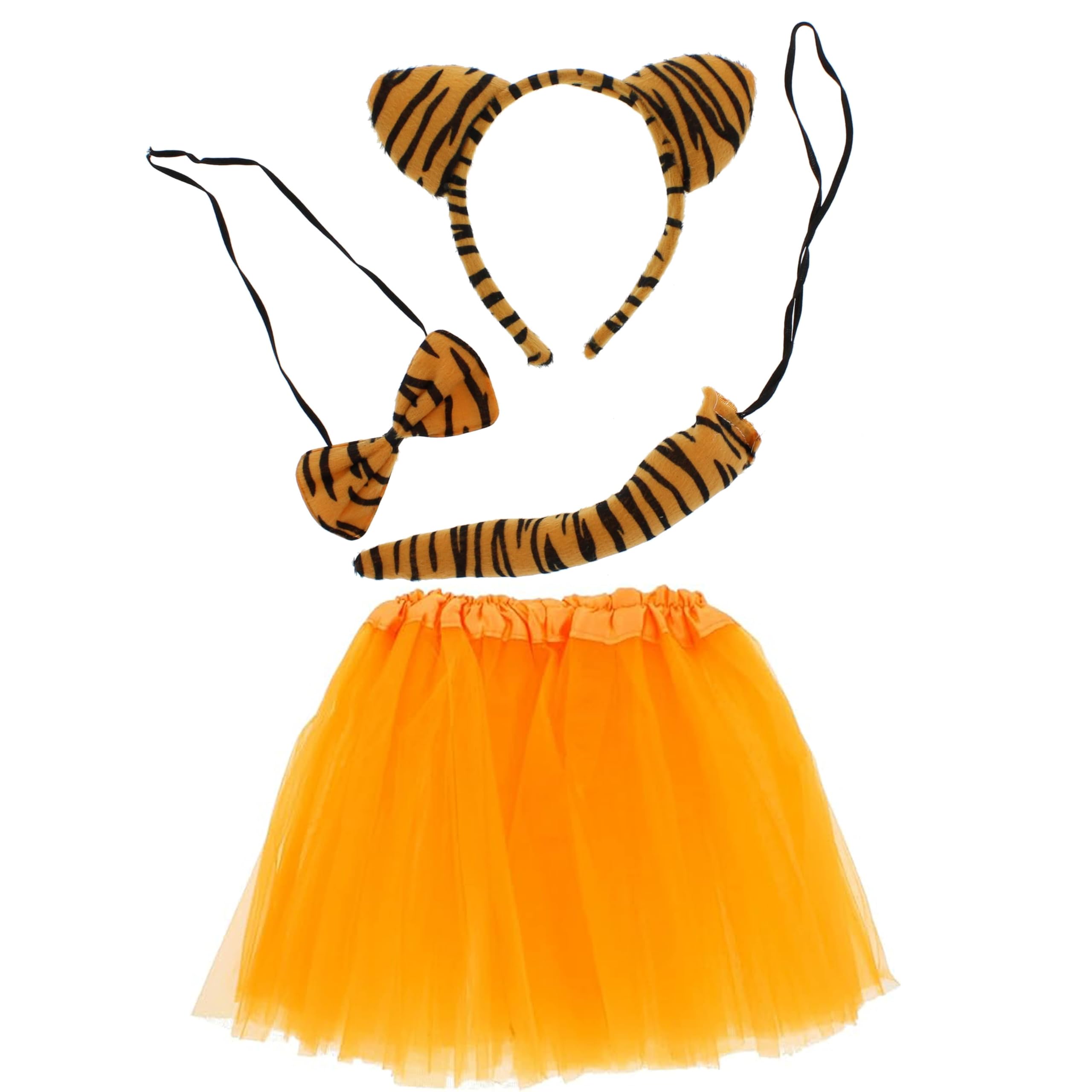 Zac's Alter Ego Animal Ears Bow Tie Tail Tutu Costume Set for World Book Day, Halloween, Nativity, & Fancy Dress Party Skirt Accessories
