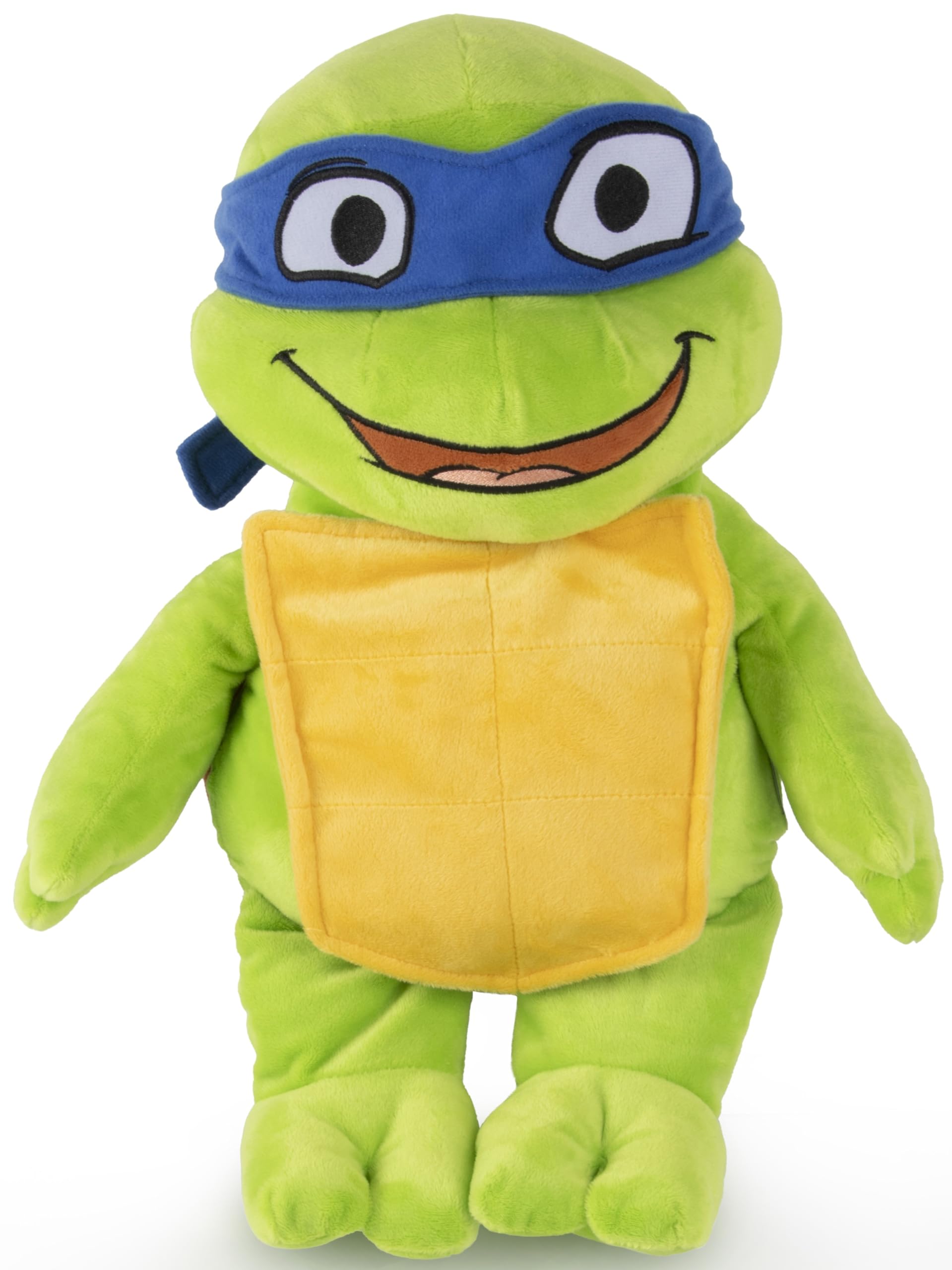 jay franco weighted nickelodeon teenage mutant ninja turtles leonardo plush pillow buddy - super soft turtle tots character pillow - polyester microfiber, 17 inches, 2.5lbs