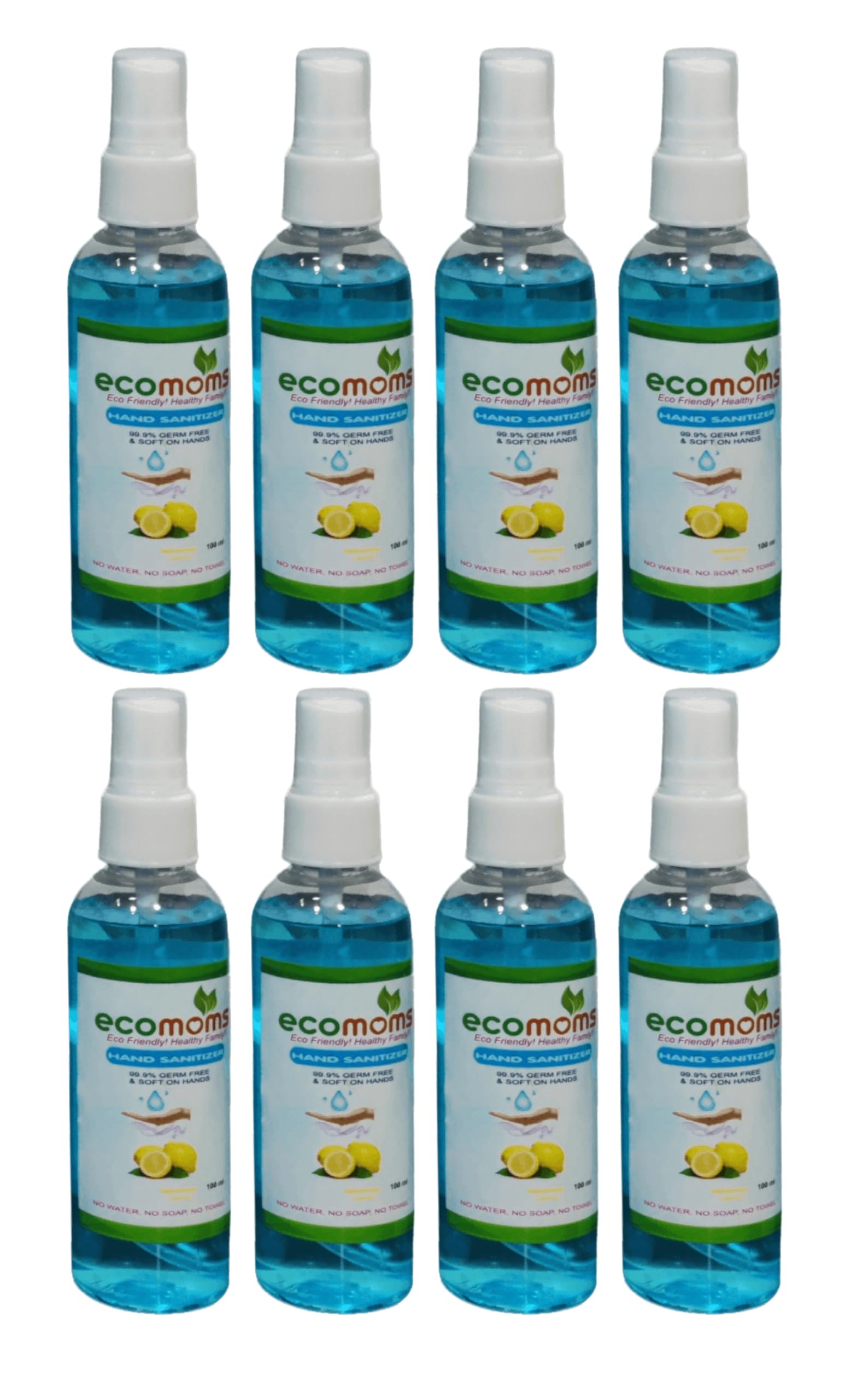 Hand Sanitizer 100ml 99.99% Effective Against Germs -75% Alcohol | Skin Friendly and Safe for Kids | Instant Germ-Free Protection (100ml, Pack of 8)