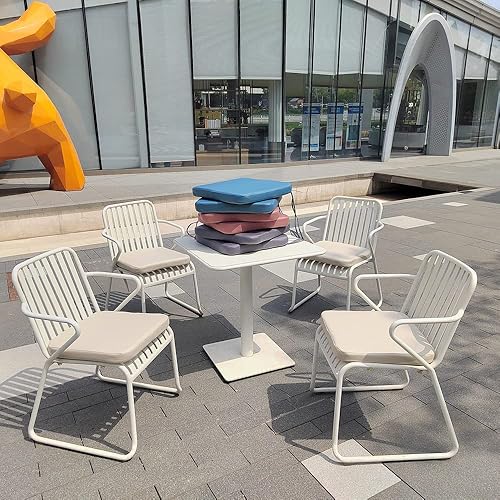 Miniatura 3 de Wuisimiy Cojines para sillas de comedor, 4 unidadescojines para muebles de exterior, relleno de esponja de alta elasticidad, poliuretano resistente