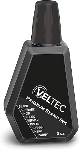 Tinta de repuesto prémium para usar con sellos autoentintados, fechadores y almohadillas de sello de goma, 2 onzas (negro)