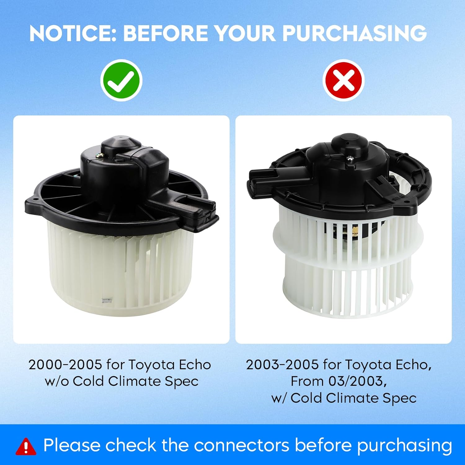 HVAC Blower Motor with Fan Cage - Replaces 8710304030, 700059, 8710352060, 87103-52060, 87103-04030 Fit for Toyota Echo 2000-2005| Tacoma 1995-2004