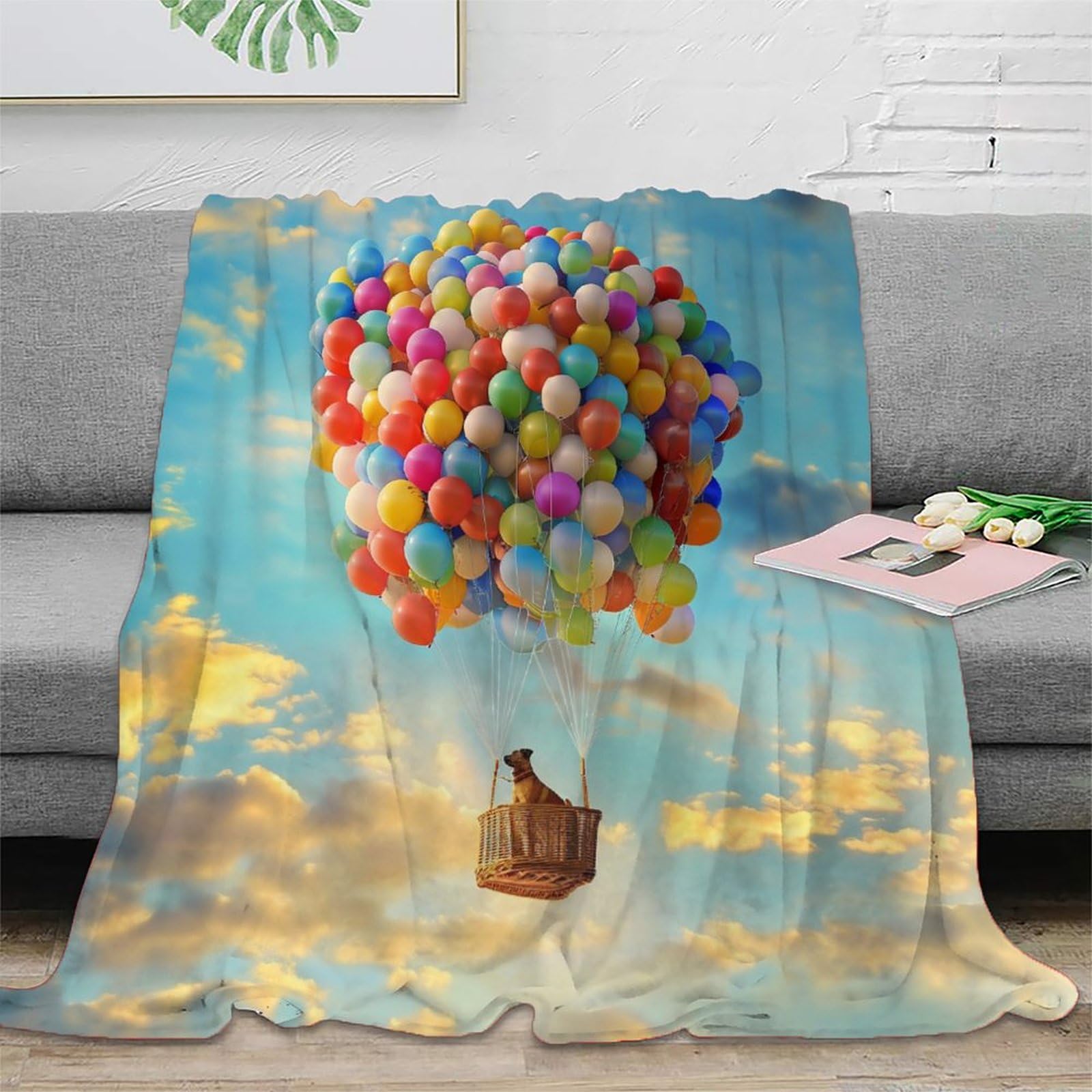 Couverture flanelle 3D ballons literie peluche de qualité supérieure