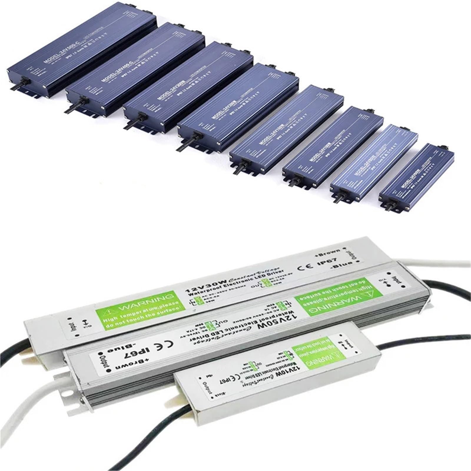 Alimentation à découpage CA 220 V vers CC 12 V 24 V 12 W - 400 W 500 W Alimentation LED 12 24 V Volt Transformateurs extérieurs IP67 Étanche(400W)