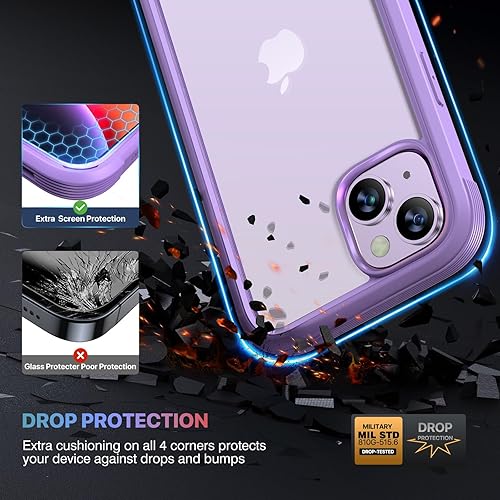 Miniatura 833 de Diaclara - Funda diseñada para iPhone 14 Pro Max, resistente, de cuerpo completo, con protector de pantalla sensible al tacto y antiarañazos + Blanco