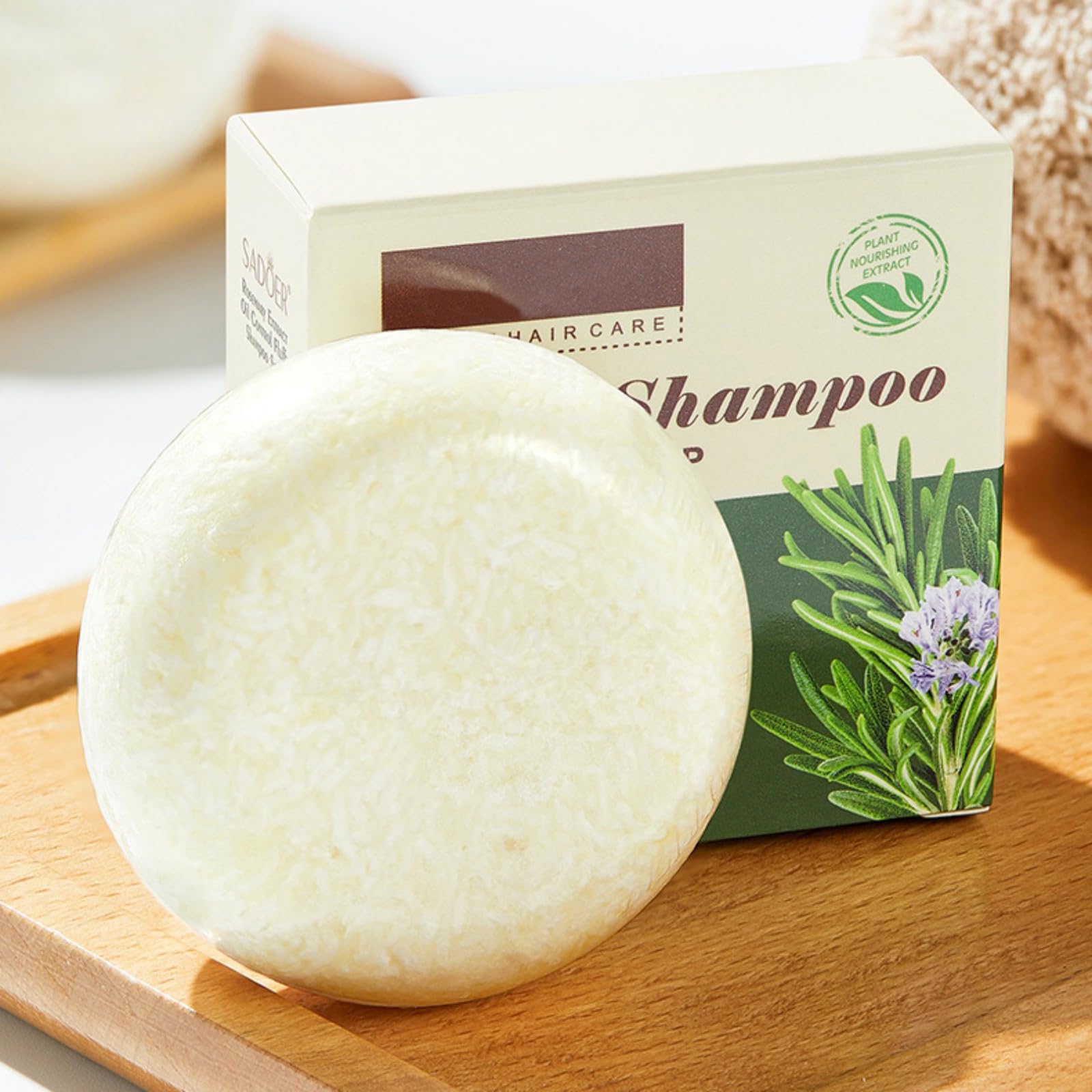 Vawolecy Rosemary Natural Solid Shampoo Soap for Hair Growth Anti-Hair Loss, Volumizing & Strengthening, Vegan - Image 3