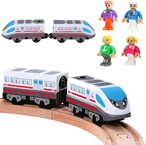 HANQIANN Juguete de tren locomotora a pilas con motor eléctrico magnético de alta velocidad potente de acción de motor de tren de carga compatible
