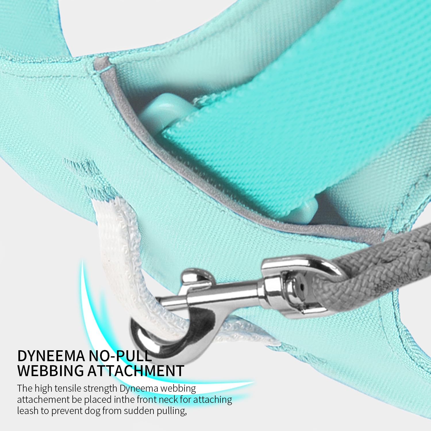 Small Combination Dog Harness Dog pocket Harness Adjustable, Turquoise (Aqua Green, M) - Image 3