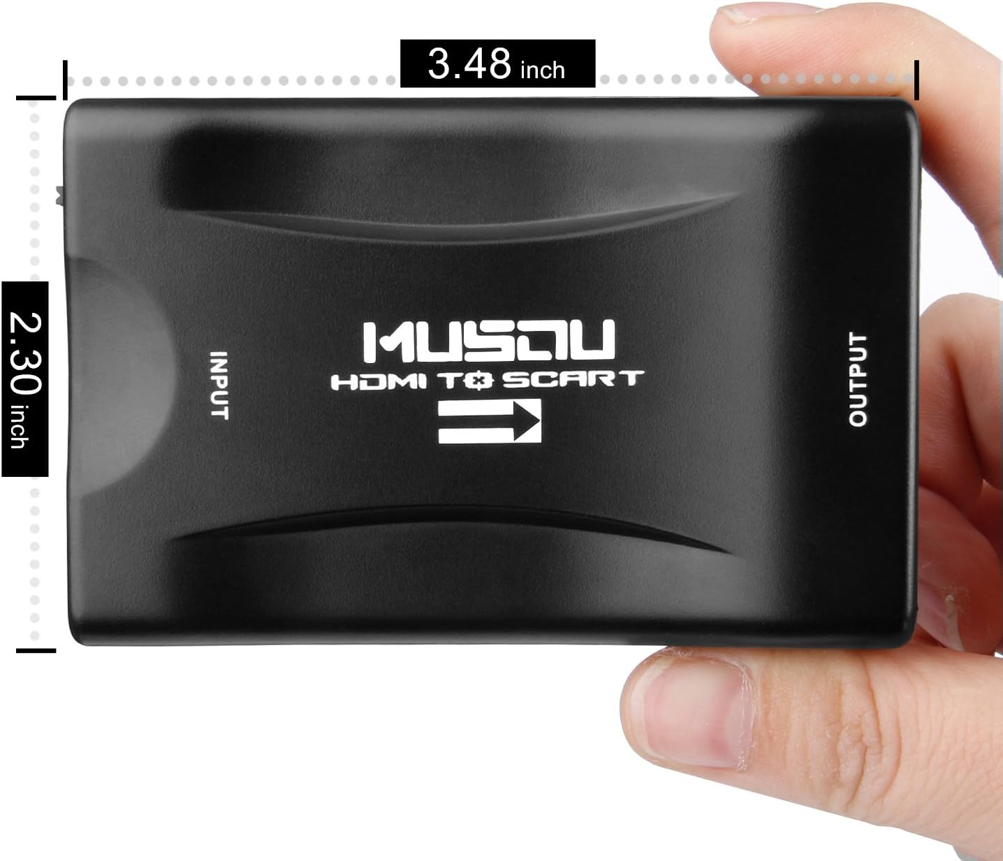Musou HDMI to SCART Converter Scaler Converter Composite Video Audio Adapter for SKY HD Blu Ray DVD HDTV STB PS3 Sky DVD Blu-ray-Black