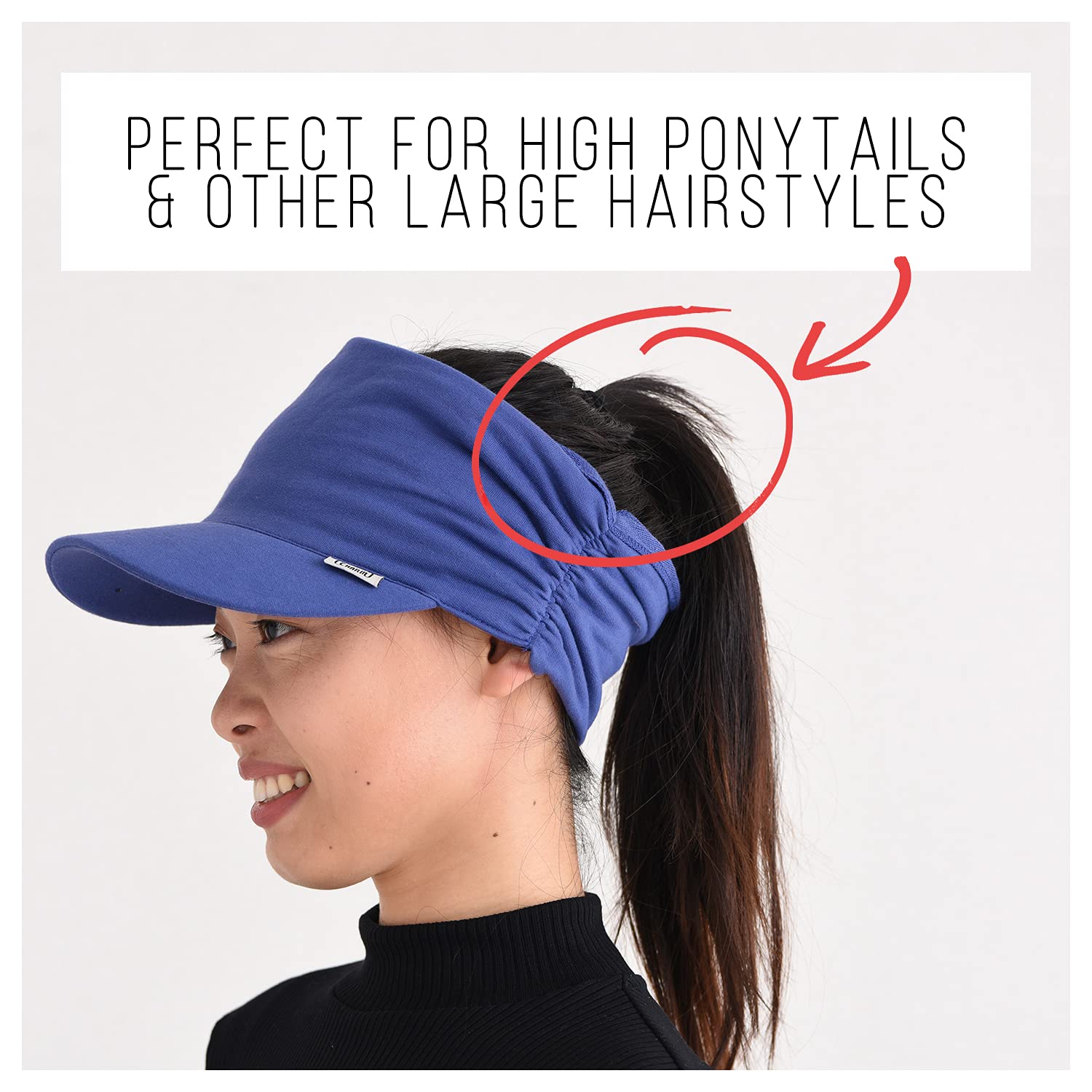 Casquette Visière Femme Homme Anti-UV, Chapeau De Sport pour Golf Et Tennis Protection Solaire, Casquette Queue De Cheval Haute Pare-Soleil Unisexe