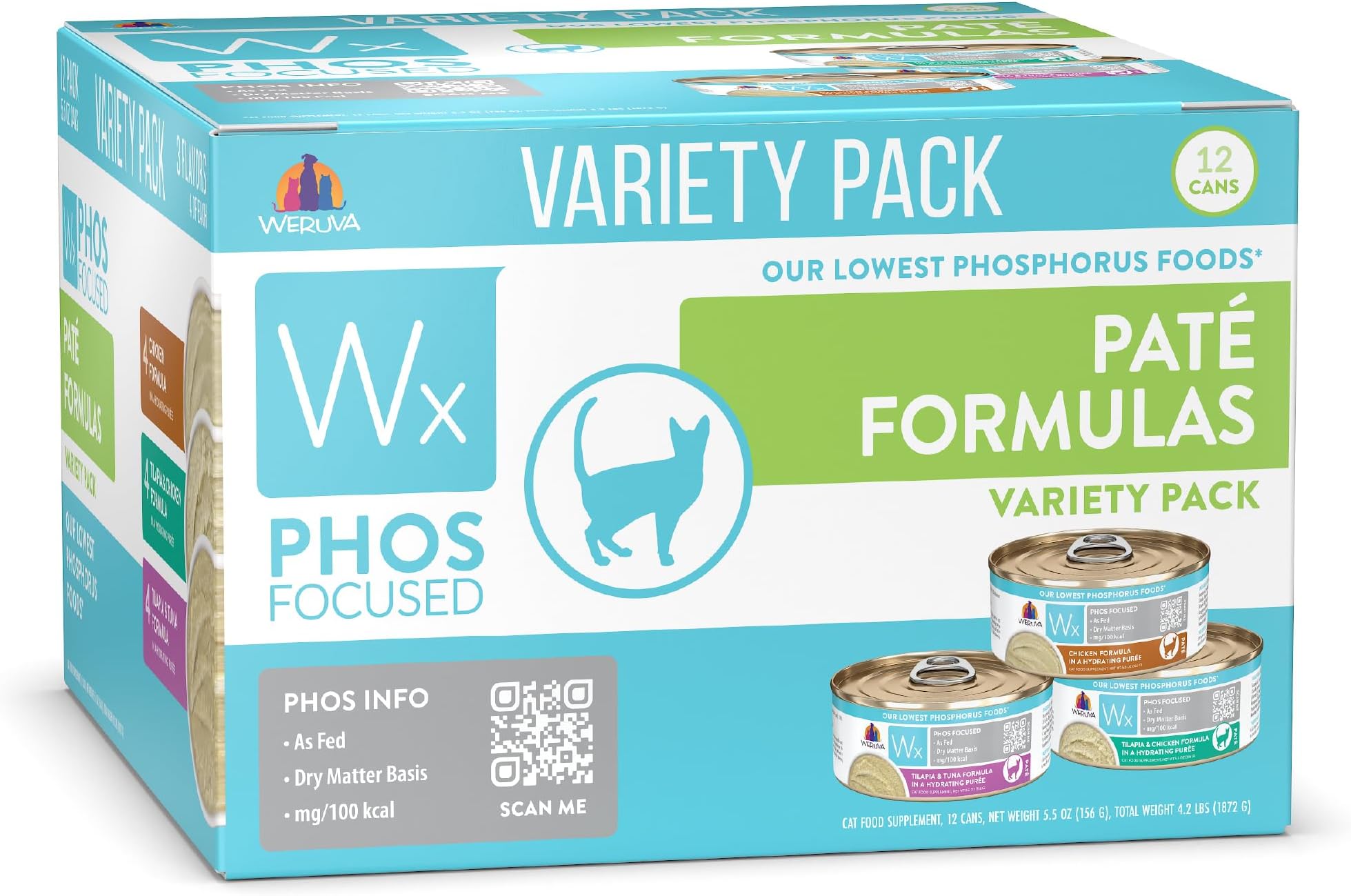 Wx Phos Focused Pate Formulas 5.5oz Can Variety Pack, Pack of 12