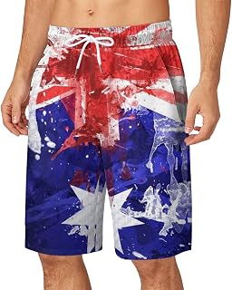 NHNKB Shorts Men's 3D Print Beach Trousers Men's Short Men's Summer Plus Size Trousers Pocket Drawstring Loose Casual Sports Running Straight Five Point Shorts Beach Shorts Swimming Trunks Men