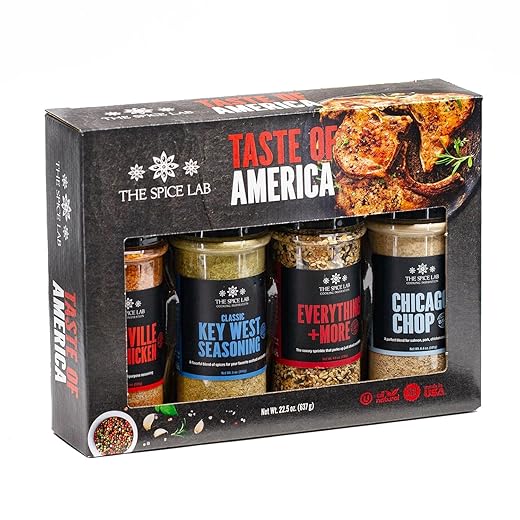 The Spice Lab Taste of America Spices and Seasonings Set - Ultimate Grilling Accessories Set - Gift Kit - All Around Cooking & Air Fryers - Gift for Men or Gift for Dad – Made in the USA
