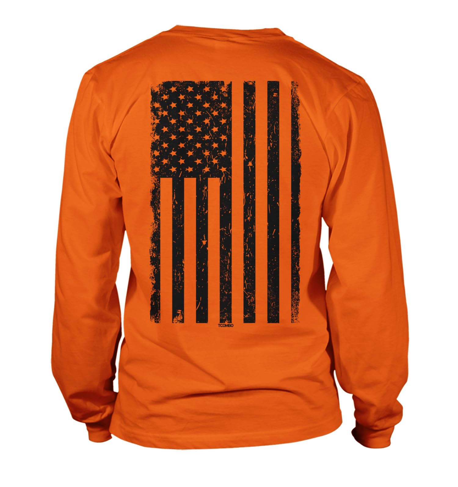Distressed Black USA Flag - United States Unisex Long Sleeve Shirt