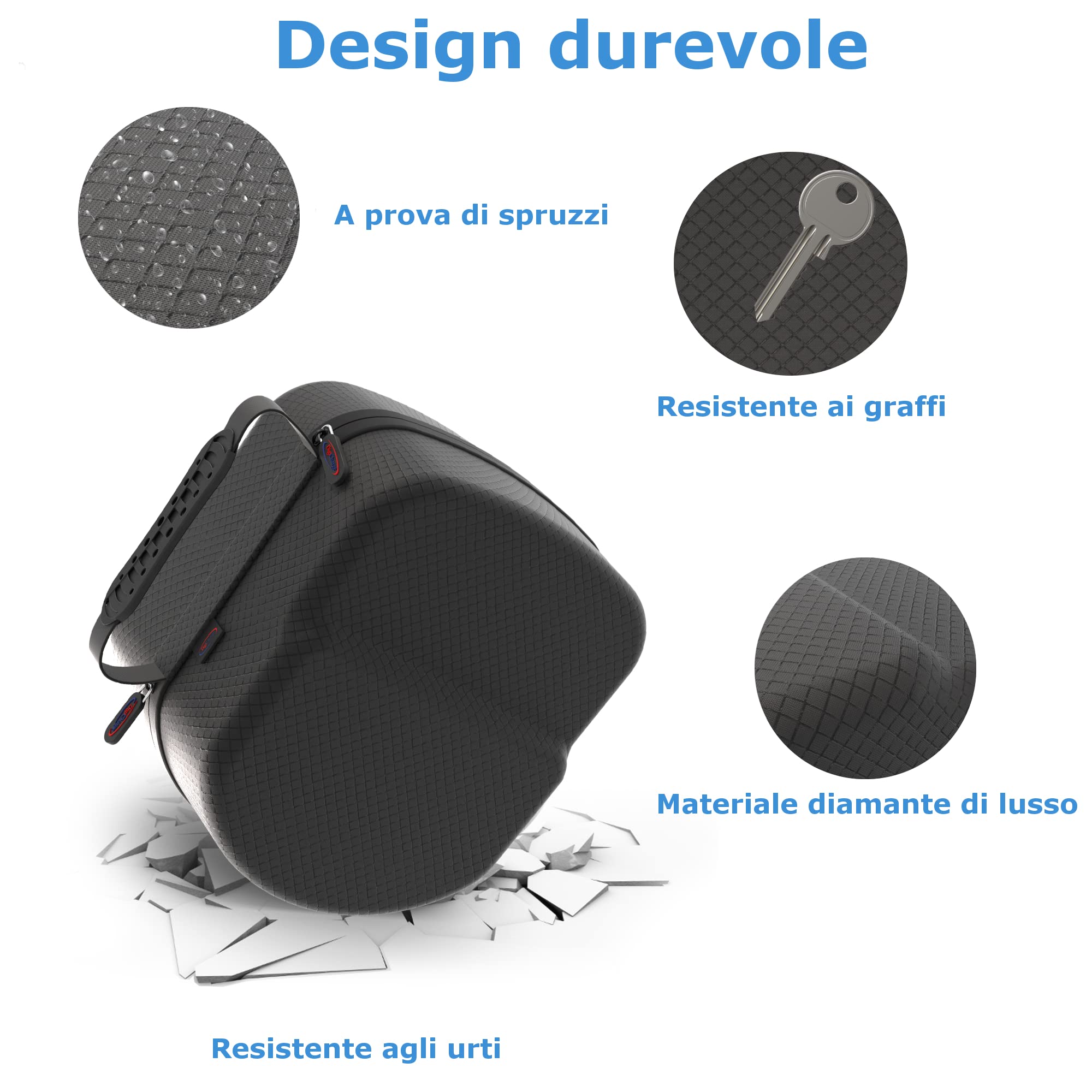 Digicharge Custodia Rigida Compatibile Con Meta Quest 3S / Quest 3 Oculus Quest 2 Cuffie VR Con Cinturino Standard, Controller Touch E Accessori, Viaggio Borsa con Finitura in Diamante Nero