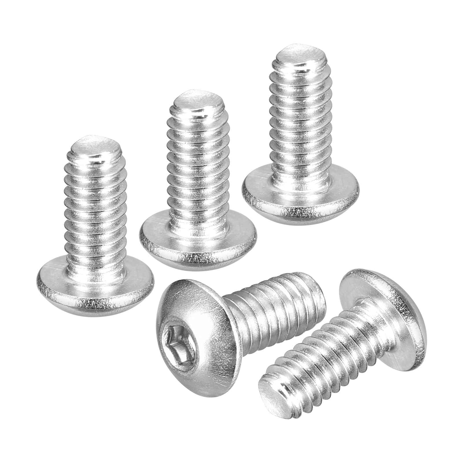 DTGN #8-32x5/16" Button Head Socket Cap Screw 100Pcs 304 SS Whitewashed — image 1