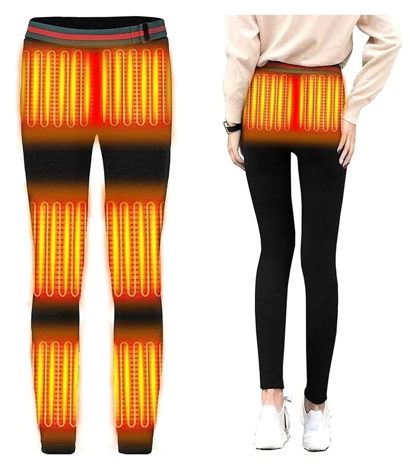 Ropa Interior térmica, Traje Calefactor, Ropa Interior eléctrica de Invierno para Mujer, Pantalones térmicos Lavables, para Senderismo al Aire Libre, esquí, Pesca, Acampada (Gris, L)