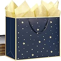 Vista 22 de SHIPKEY Paquete de 10 bolsas de regalo verde aguamarina con papel de seda bolsa de regalo de dama de honor de 8 x 4 x 11 pulgadas, bolsa de papel