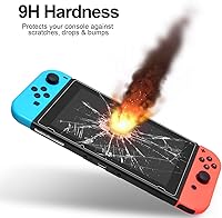 Vista 4 de daydayup Paquete de 3 Protector de pantalla de vidrio templado compatible con Nintendo Switch - Protector de pantalla transparente HD antiarañazos