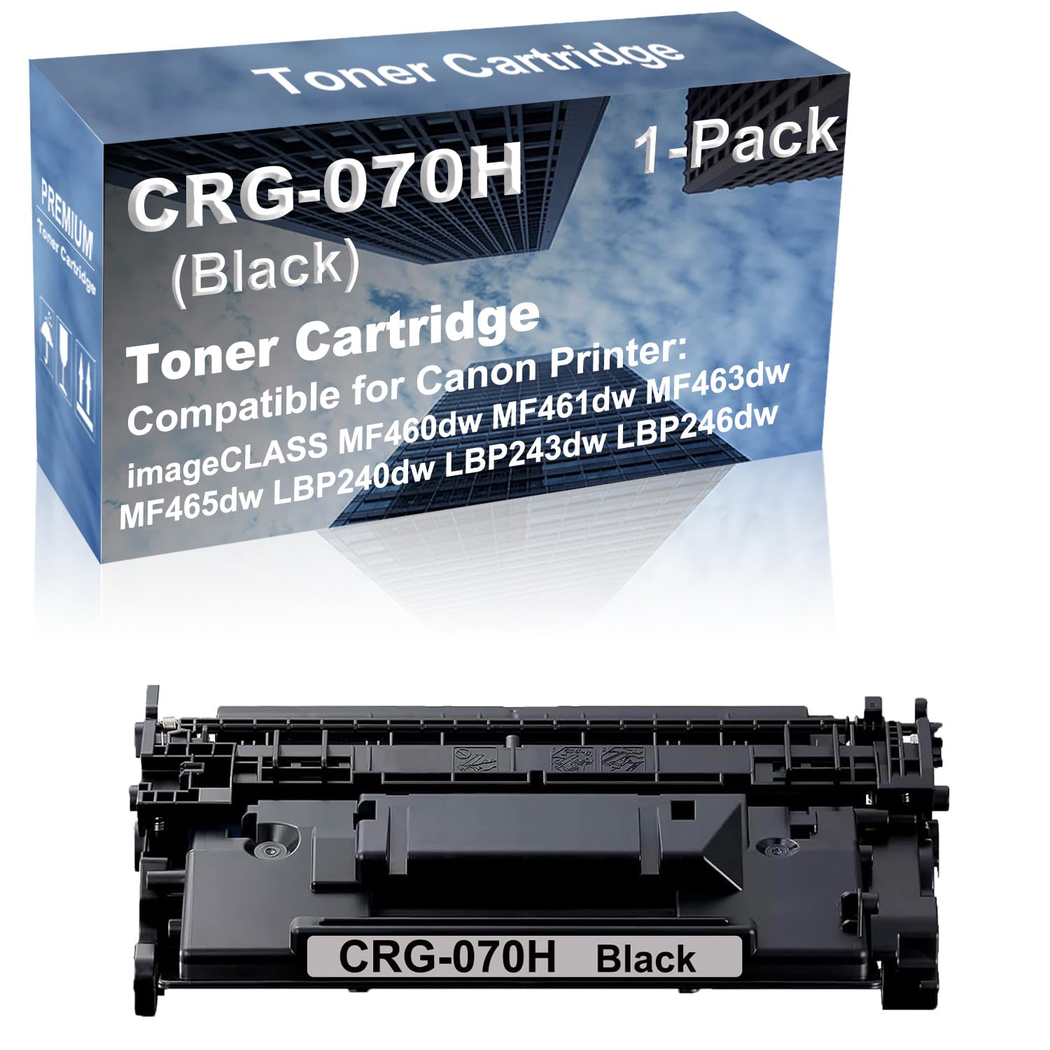 1-Pack Compatible High Capacity CRG-070H Toner Cartridge use for Canon imageCLASS MF460dw MF461dw MF463dw MF465dw LBP240dw LBP243dw LBP246dw Printer with Chip (Black)