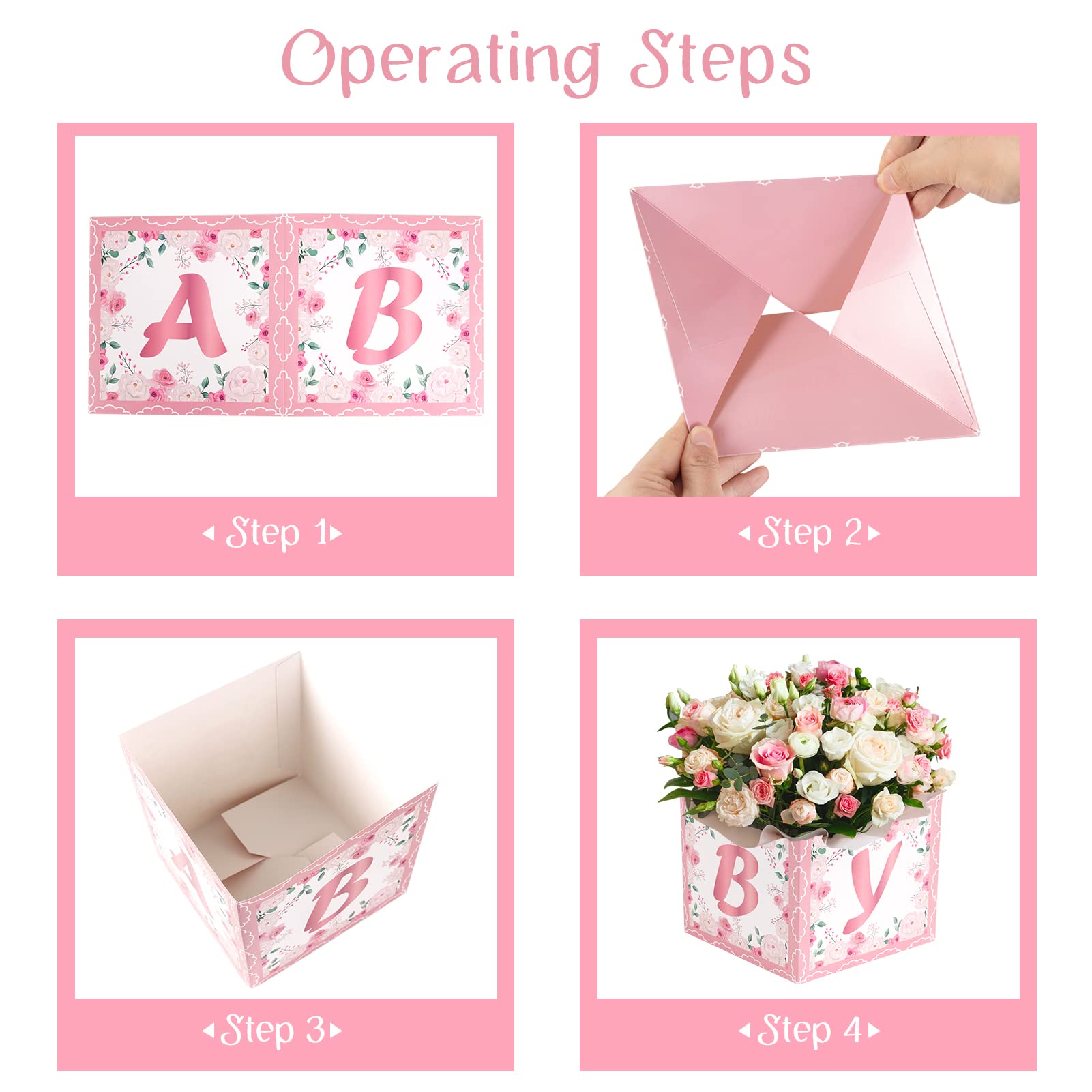 Goiern 9 Pièces Décorations Baby Shower Roses Centres En Nid D'abeille Pour Filles Fleurs C'est Une Fille Révélation De Sexe Centre De Table Articles De Fête Bébé Fille