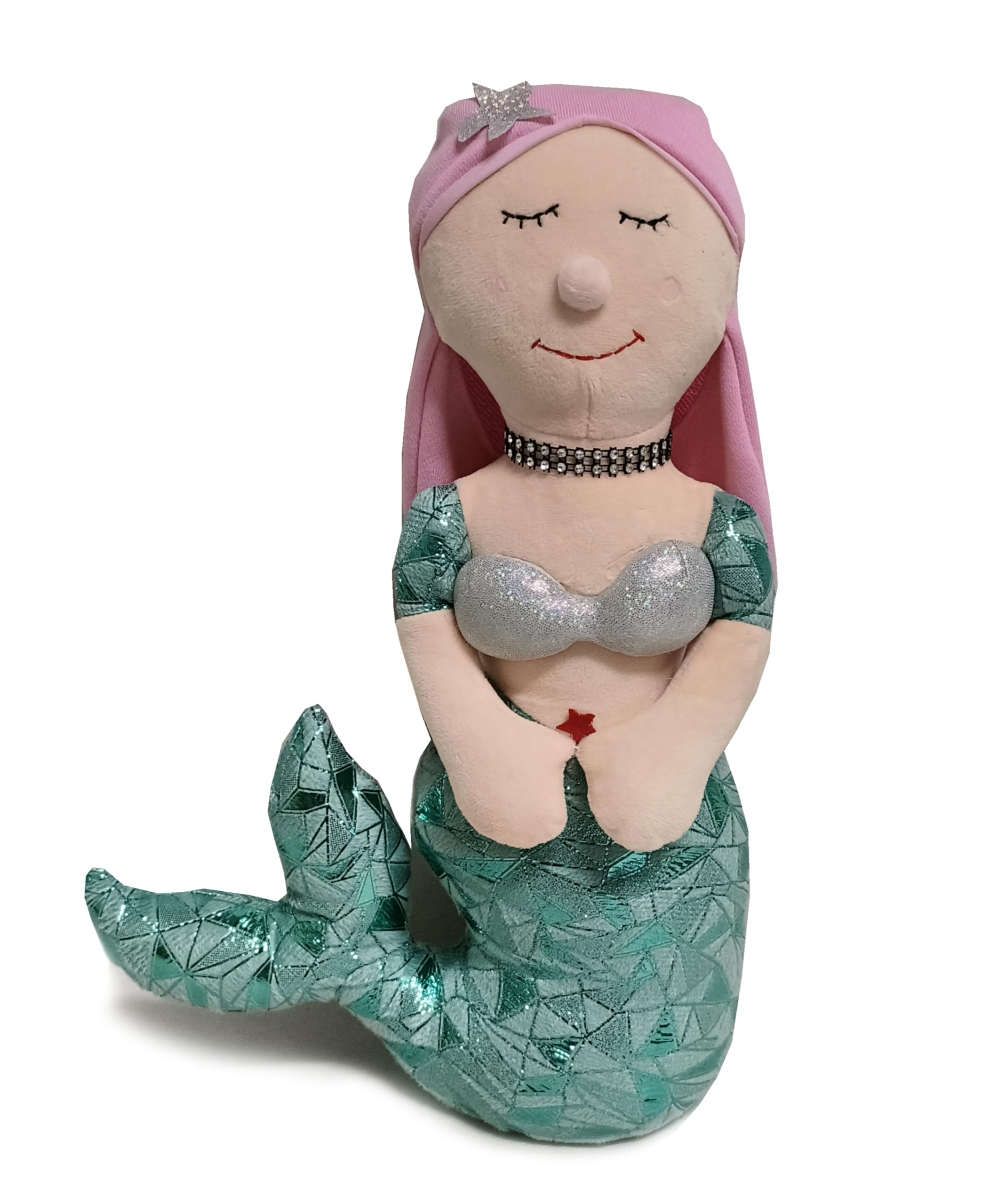 Peggy Wilkins Multicoloured Calypso Sitting Mermaid Doorstop Weighted Nautical Decoration – 1.6Kg Fabric Door Stop 10 X 25 X 38Cm Coastal Home Decor