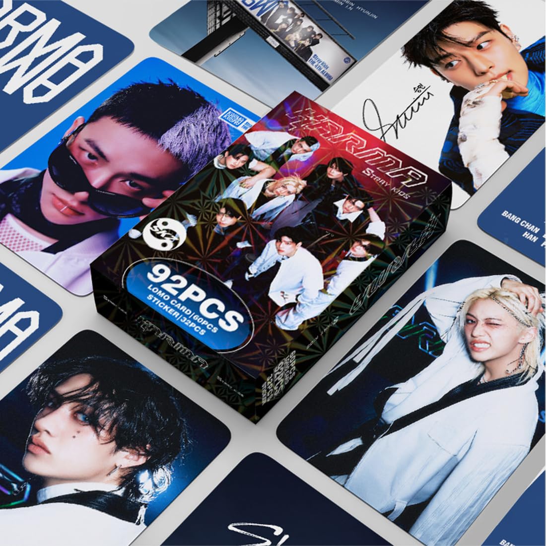 Kpop Photocards Stray Kids, 60 unidades Karma Stray Kids Lomo Tarjetas 32 Unidades SK Pegatinas, SKZ Nuevas Tarjetas de Álbum para Fans (KARMA-C)