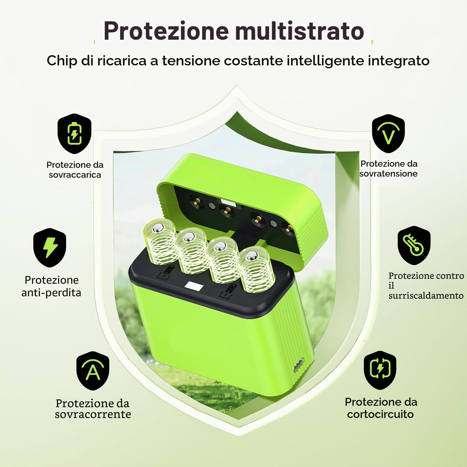 CITYORK 4 batterie al litio ricaricabili AA con caricabatterie, batteria al litio AA da 1,5 V ad alta capacità da 3000 mWh con scatola di ricarica integrata