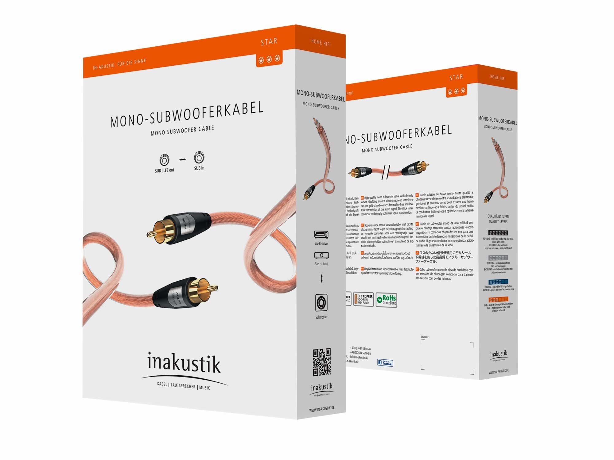inakustik Star Mono-Subwooferkabel Cinch<>Cinch 2,0m