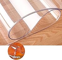 Vista 6 de Protector de mesa de PVC transparente redondo de 0.079in de grosor impermeable transparente de PVC para mesa de comedor o mesa redonda de jardín