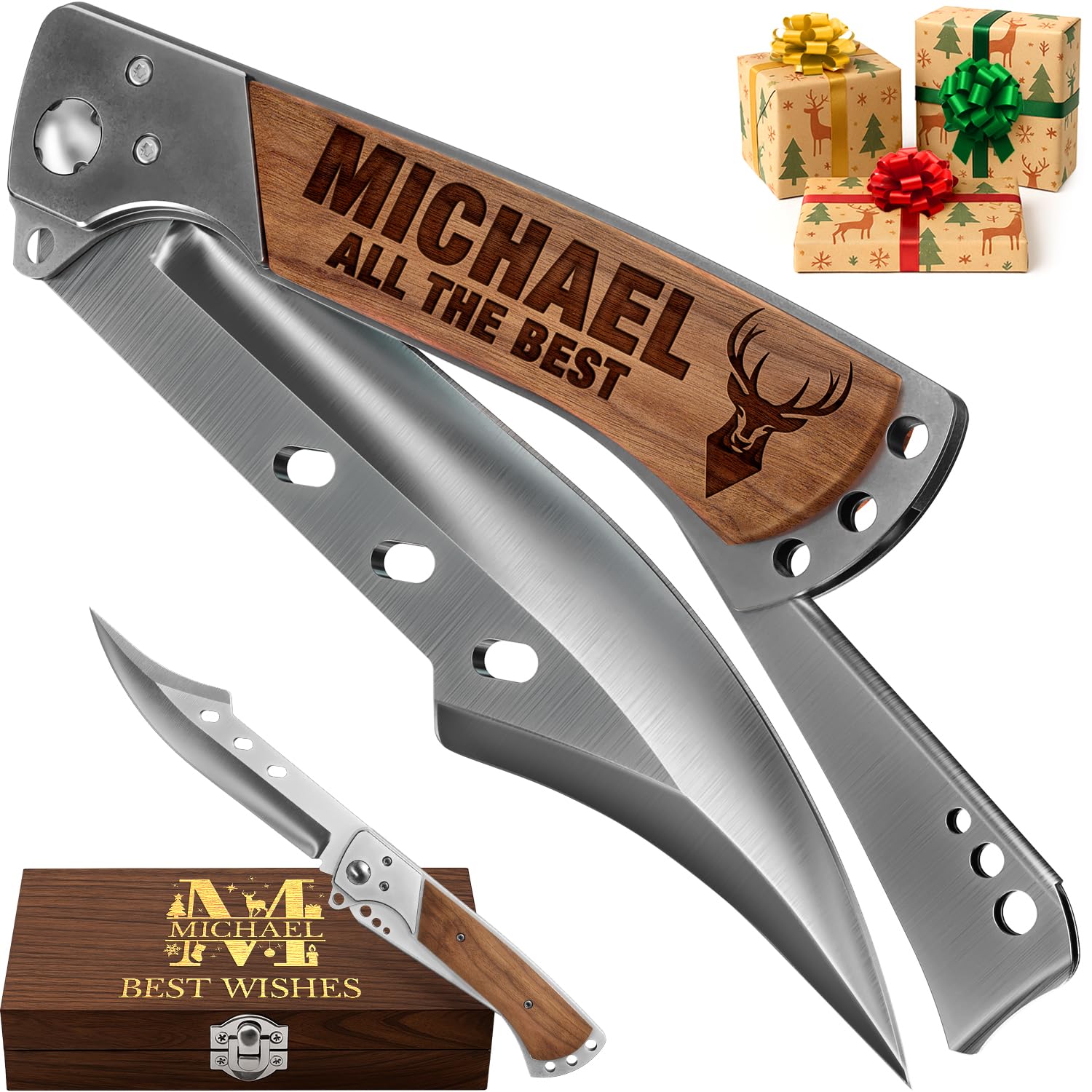 Grand Way Custom Knife for Men and Women - Personalized Idea Gifts - Engraved Gifts for Dad Husband Boyfriend Wife Girlfriend - Customized Pocket Knives for Birthday - Best Unique Present 4172 PS